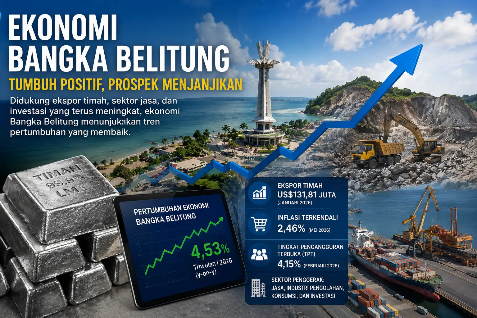 Timah Kembali Bersinar, Ekonomi Bangka Belitung Melaju dengan Prospek Menjanjikan