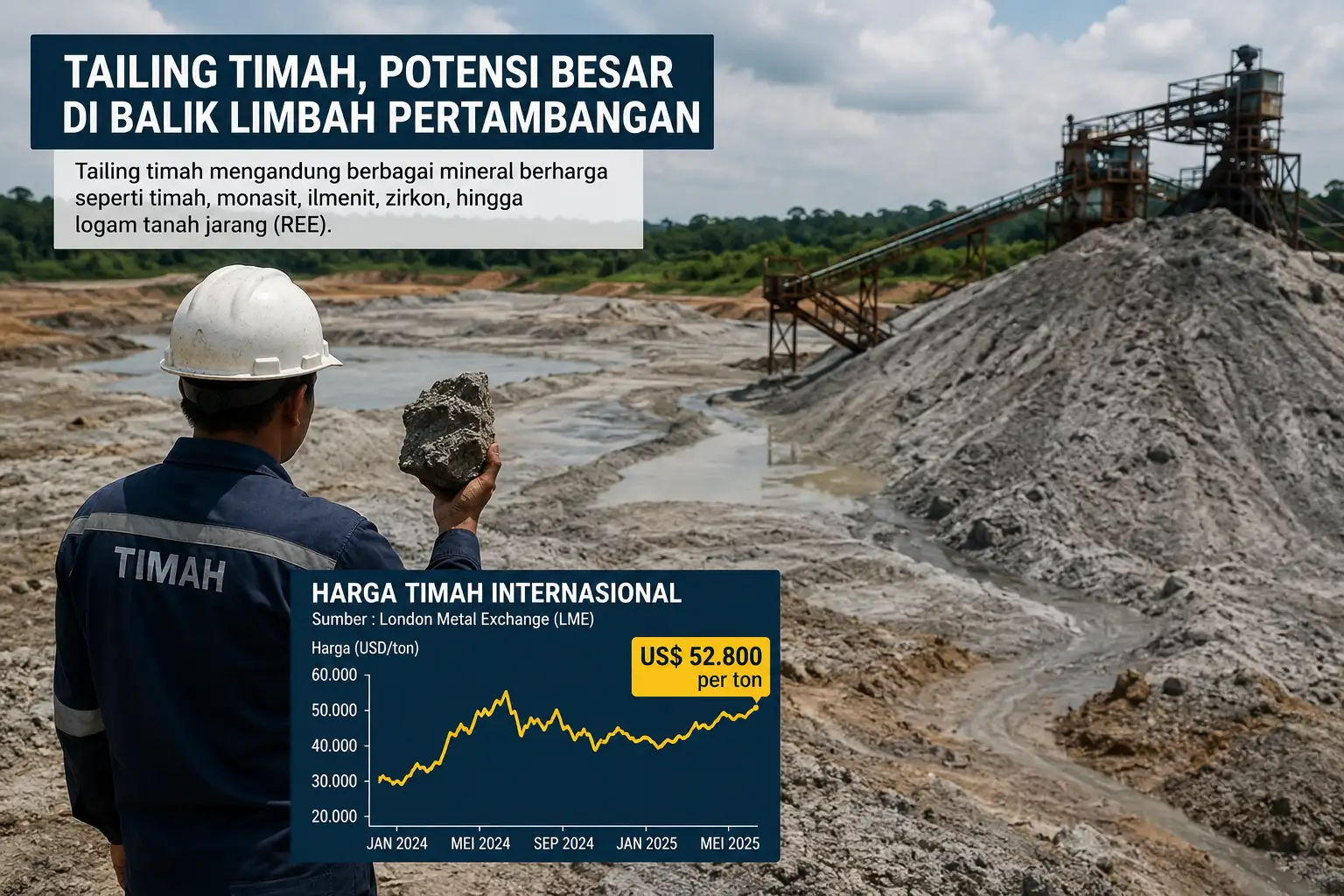 Tailing Timah Babel Berpotensi Jadi Tambang Emas Baru, Harga Timah Dunia Masih Perkasa