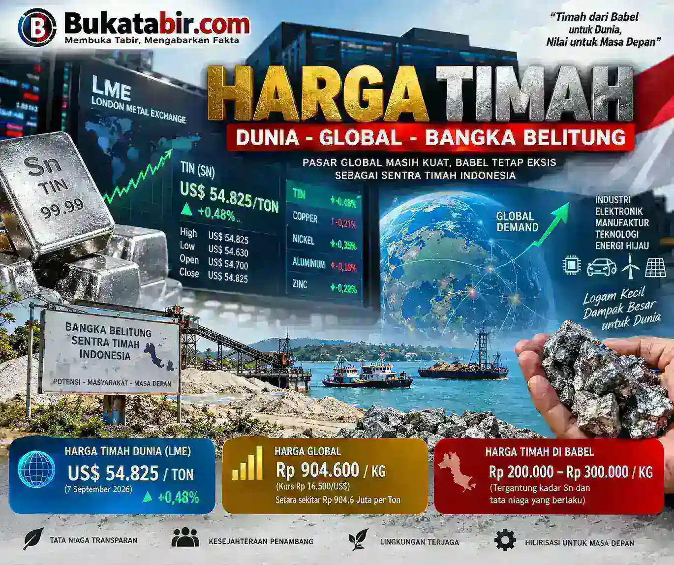 Harga Timah Dunia Tembus US$54.825 per Ton, Babel di Persimpangan Rezeki dan Tata Niaga