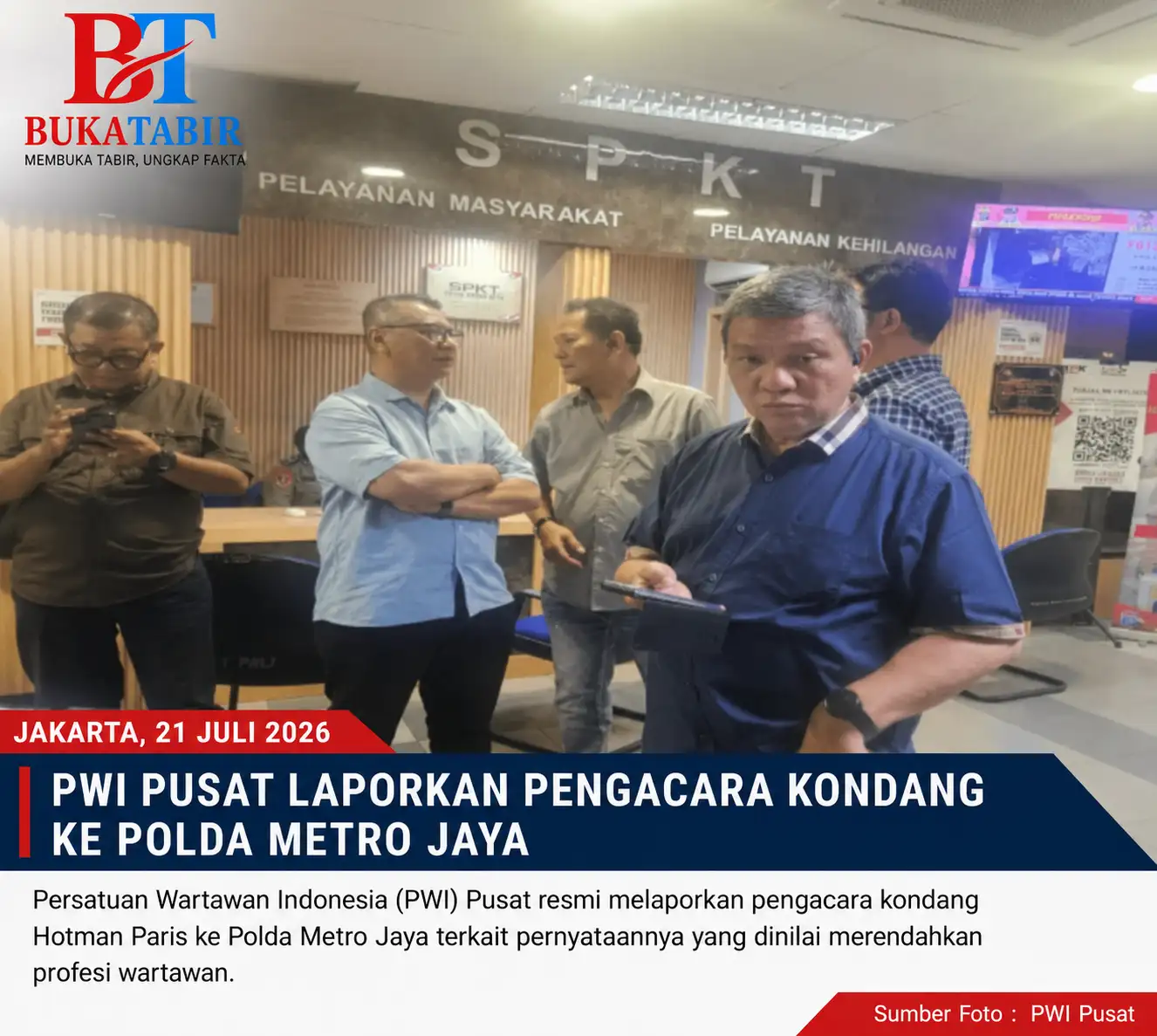 Persatuan Wartawan Indonesia PWI Laporkan Hotman Paris ke Polda Metro Jaya, Tegaskan Komitmen Lindungi  Martabat Wartawan 