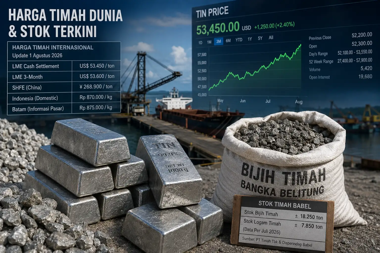 Harga Timah Dunia Menguat, Stok Global Ketat, Bangka Belitung Berpeluang Dongkrak Produksi