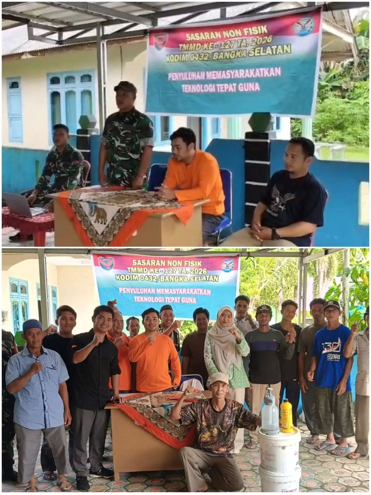 Tingkatkan Kesejahteraan Petani, Satgas TMMD Pulau Lepar Basel Gelar Pelatihan Pembuatan Pupuk Organik Modern