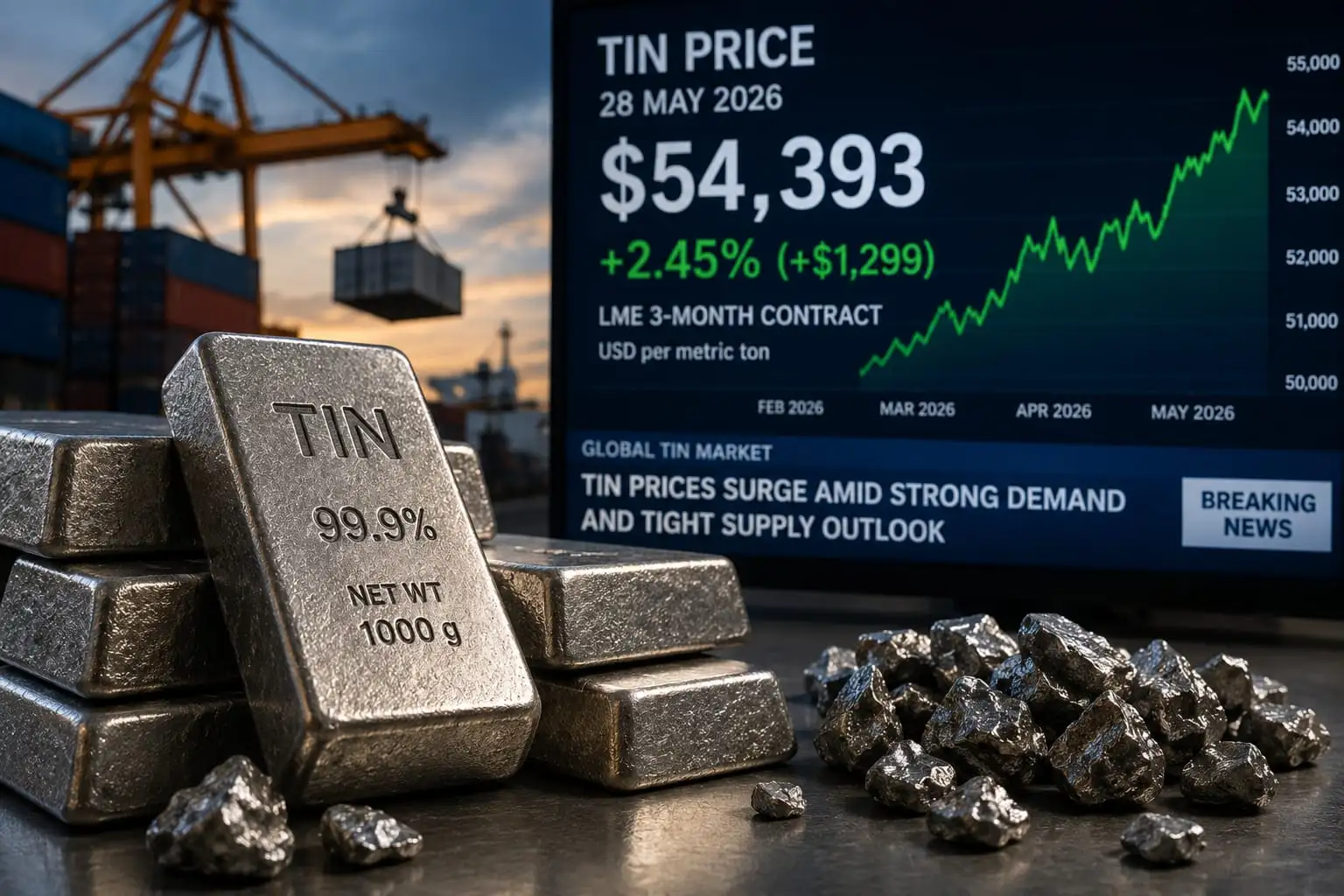 Harga Timah Dunia Menguat Tajam, Sentuh Level US$54 Ribu per Ton di Akhir Mei 2026