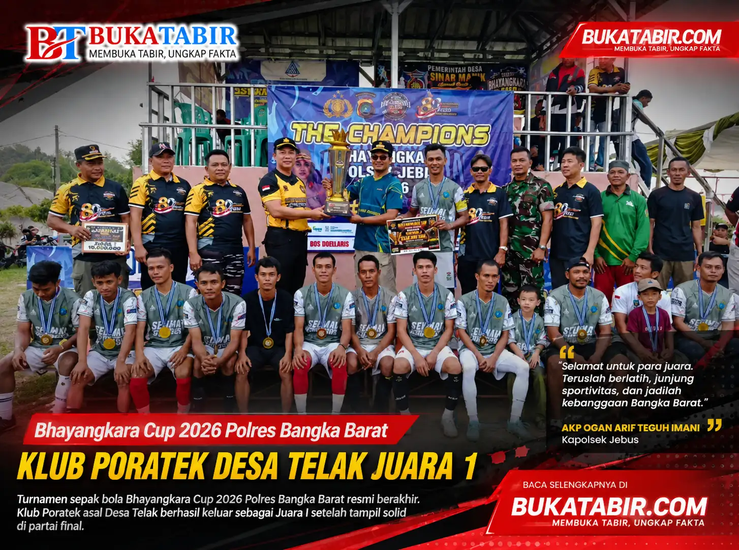 AKP Ogan Arif Teguh Imani Apresiasi Sportivitas Dalam Liga Bhayangkara CUP, Poratek Club Desa Telak Ukir Sejarah  