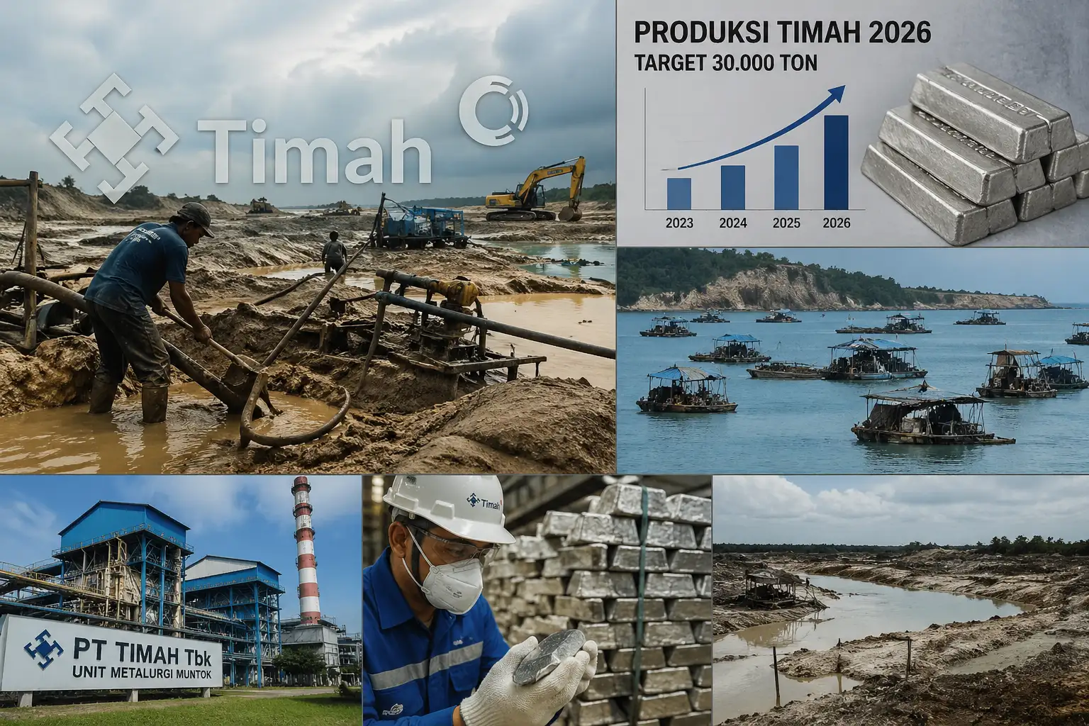 Produksi Timah 2026 Digenjot, PT Timah Hadapi Tantangan Tambang Ilegal