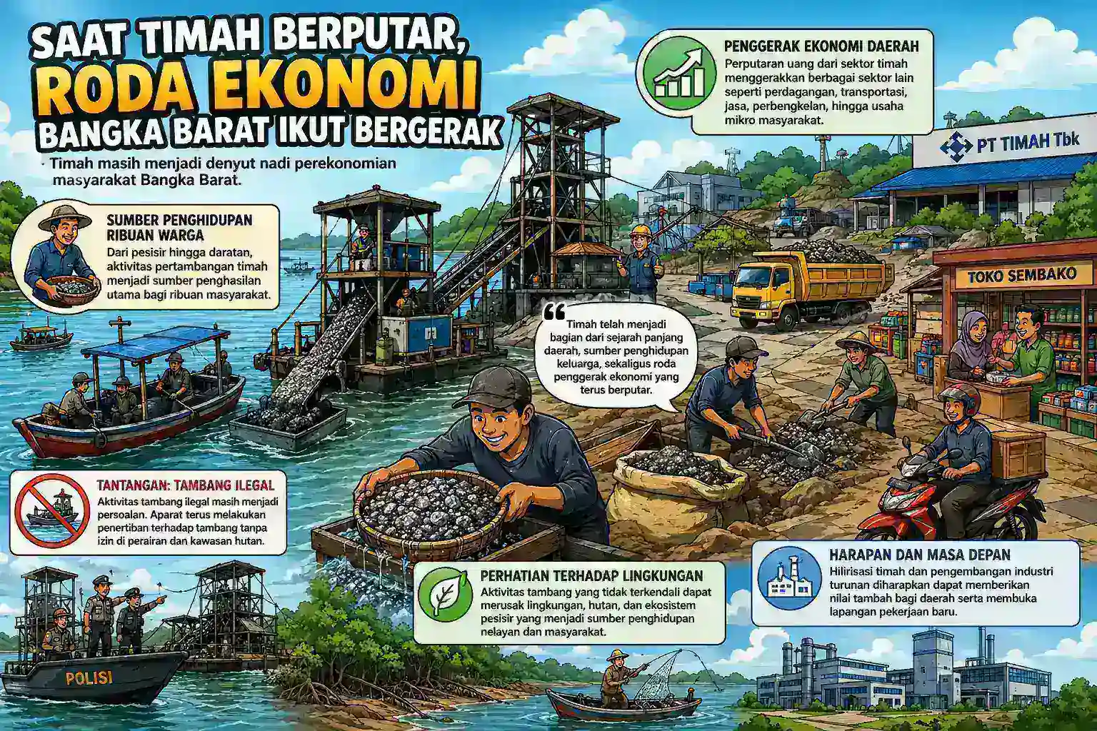 Timah Masih Jadi Primadona, Ekonomi Bangka Barat Terus Bergerak