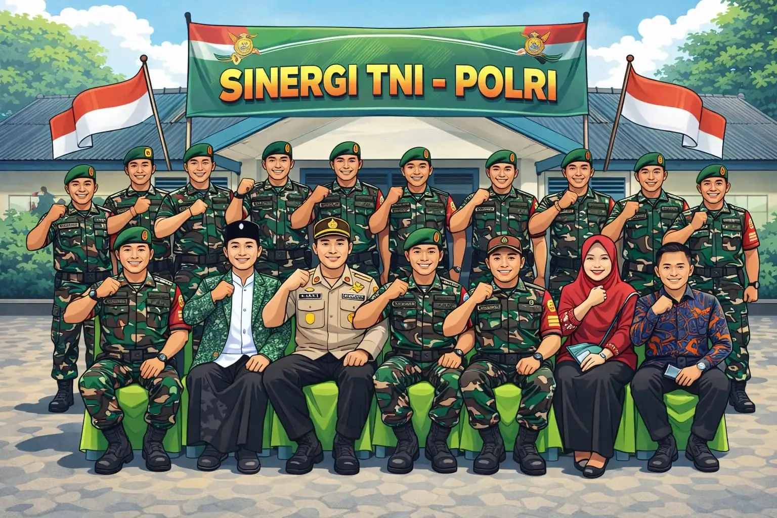 Kapolsek Jebus Sambut Danrem dan Dandim, Sinergi Pengamanan Wilayah Kian Diperkuat