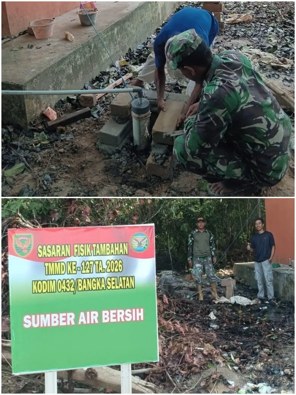 Satgas TMMD ke-127 Tuntaskan 5 Titik Sumur Bor di Pulau Lepar Basel