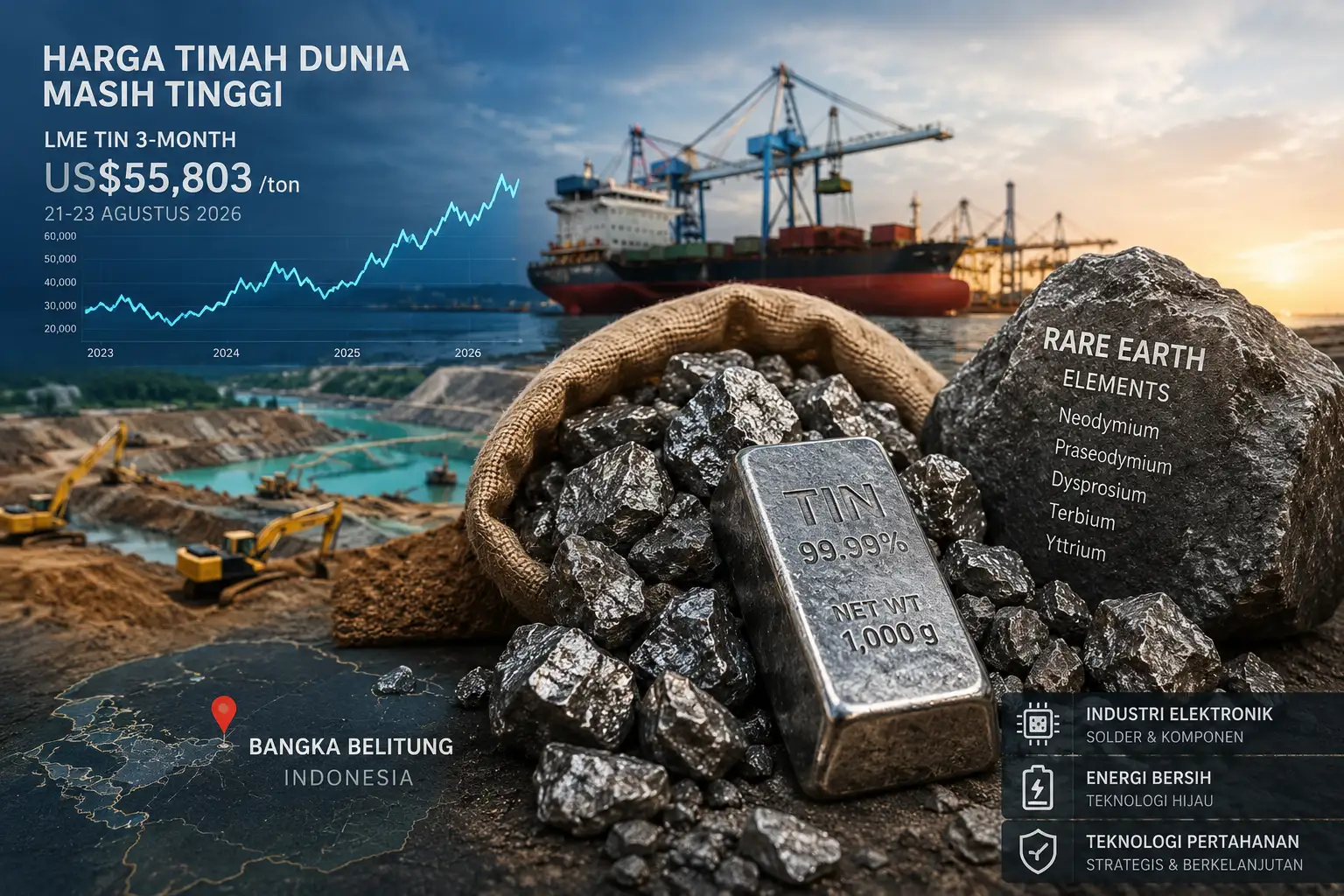 Timah Bangka Kembali Jadi Rebutan Dunia, Harga Global Melambung