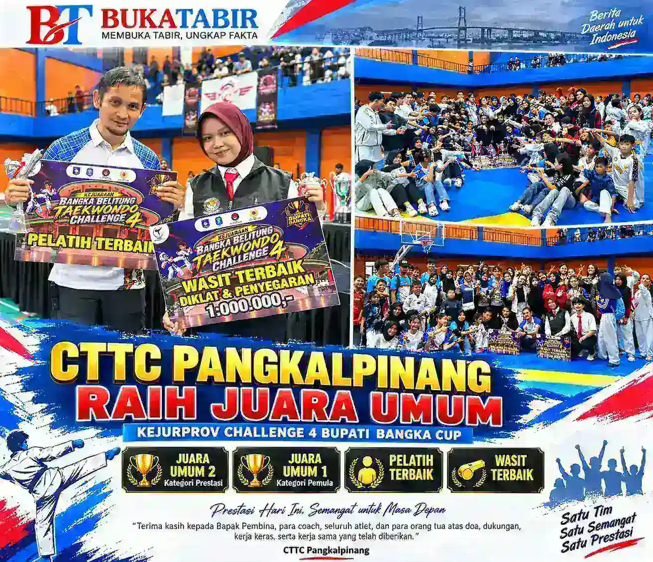 CTTC Pangkalpinang Raih Juara Umum di Kejurprov Challenge 4 Bupati Bangka Cup