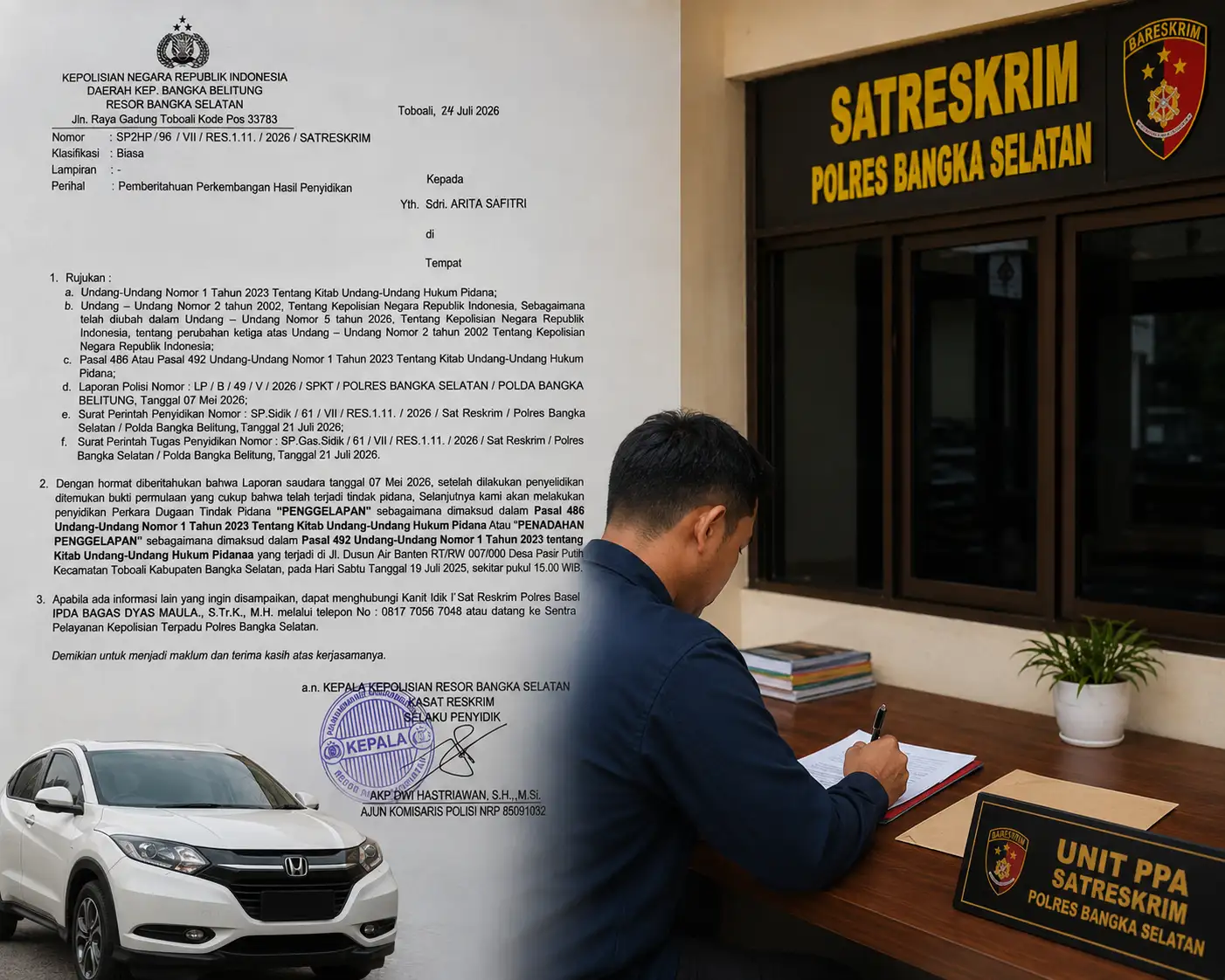 Bukti Permulaan Dinilai Cukup, Polisi Naikkan Kasus Dugaan Penggelapan ASN Basel ke Penyidikan