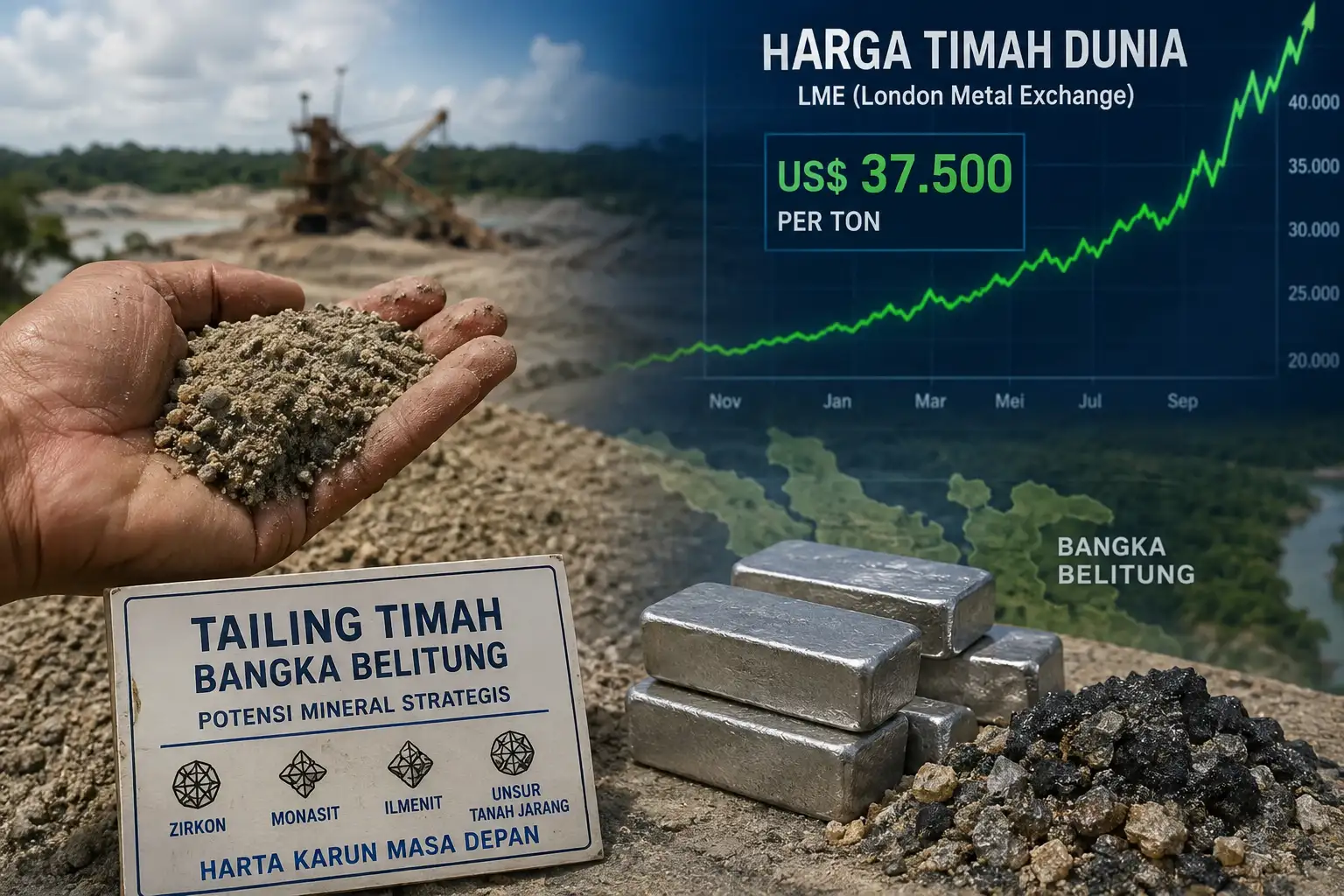 Saat Harga Timah Naik, Tailing Bangka Belitung Menjadi Rebutan Baru