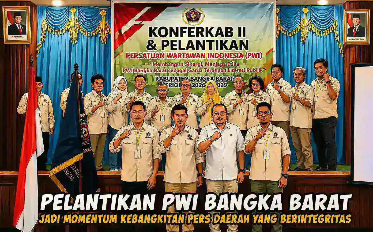PWI Bangka Barat 2026–2029 Dilantik, Siap Jadi Garda Terdepan Literasi Publik