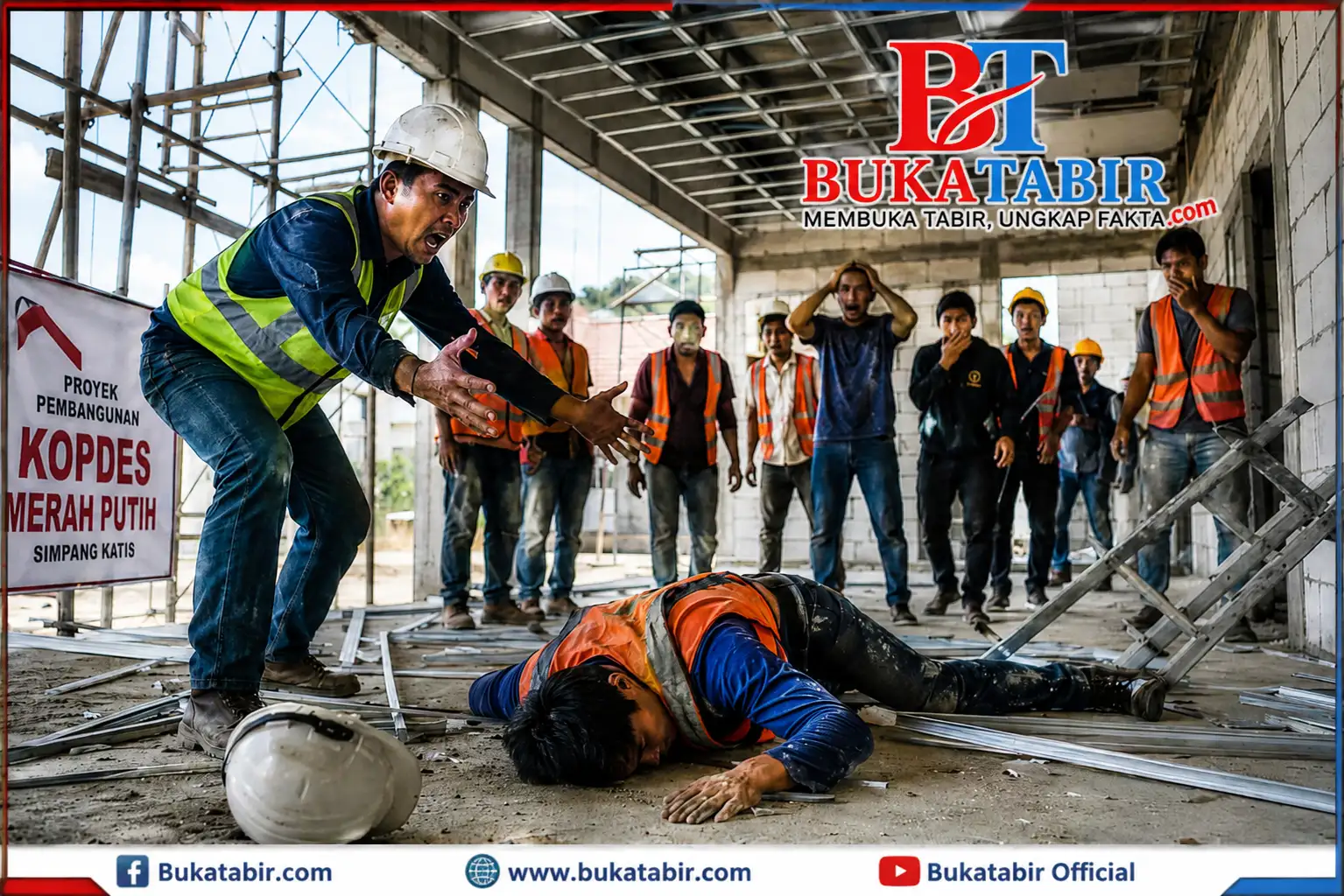 Proyek Kopdes Merah Putih Simpang Katis Memakan Korban Jiwa, Seorang Pekerja Tewas Saat Memasang Plafon