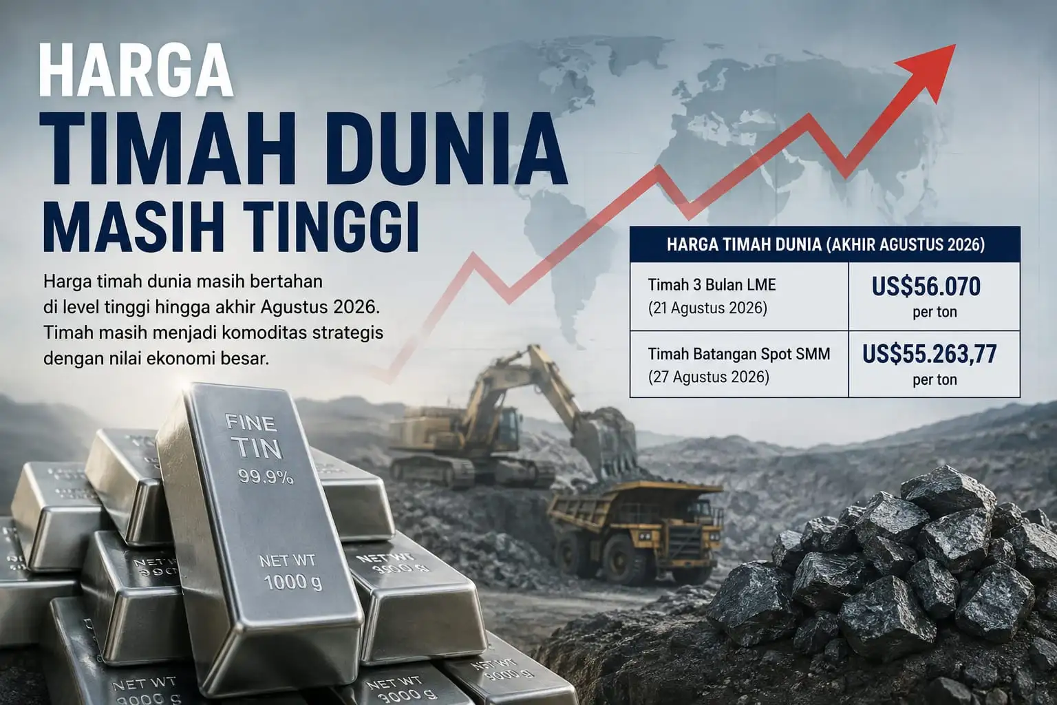 Harga Timah Dunia Melonjak, Babel Kembali Jadi Sorotan Pasar Global