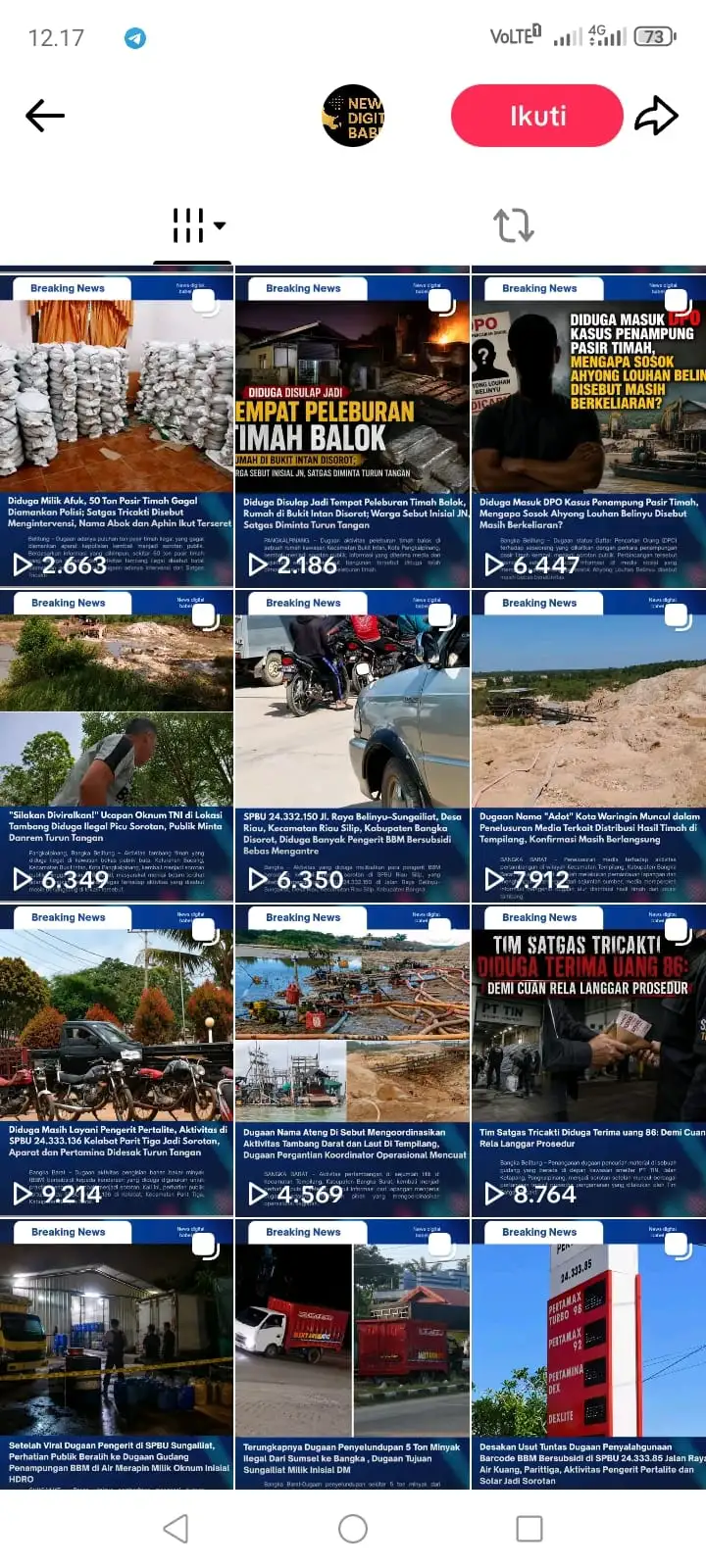 Etika Dipertanyakan, Akun TikTok News Digital Babel Diduga Berulang Kali Menyalin Karya Jurnalistik